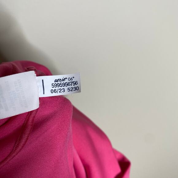 AERIE OFFLINE Pink Real Me High Waisted Crossover Flare Leggings Size Large - Picture 8 of 11